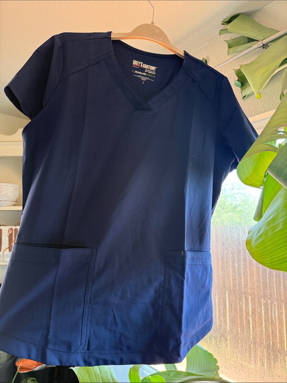 Grey's Anatomy Navy V-Neck Medical Scrub Top with Pockets